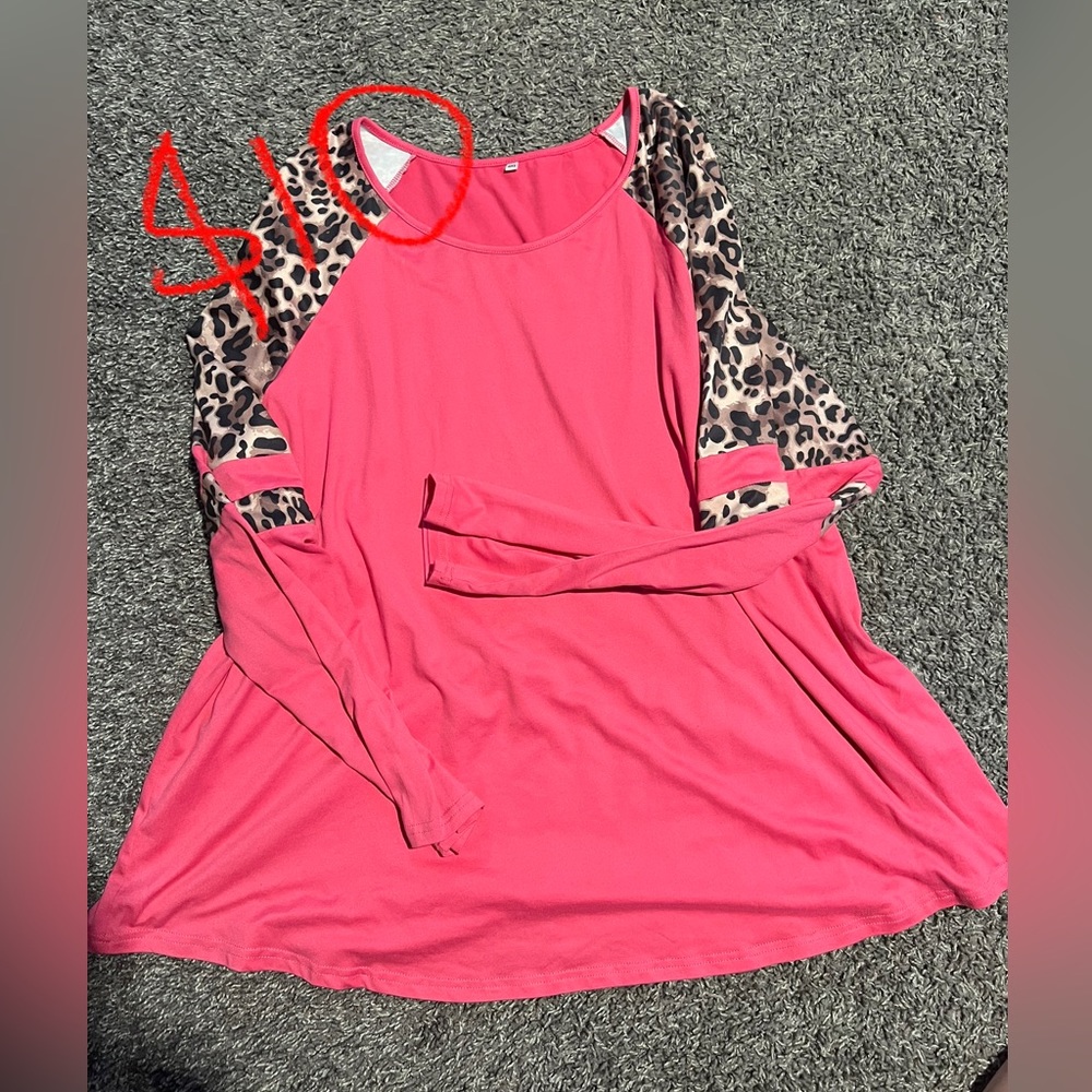 Pink leopard shirt